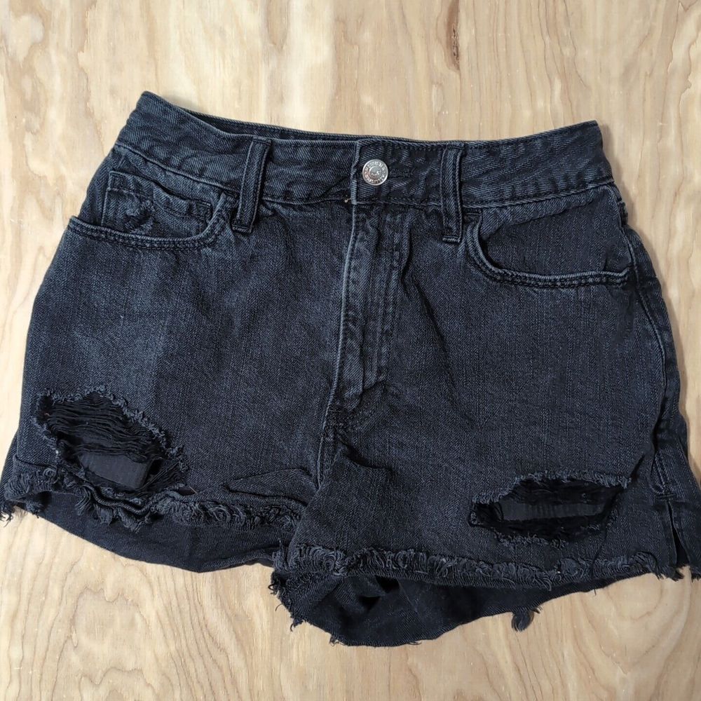 Hollister‎ Black Ultra High Rise Relaxed Vintage 3" Shorts Size 1 W25 Women's
